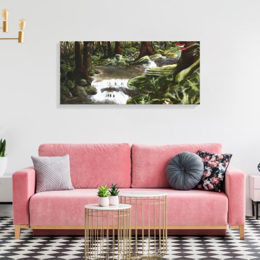 Mossy Rocks Canvas Afdruk (Insitu (Woonkamer))