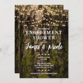 Mossy Tree Woodsy Forest Sparkle Lights Verloving Kaart (Voorkant / Achterkant)