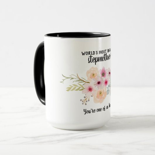 Most Badass Stiefmoeder - Unieke Bloemen Mok (Voorkant links)