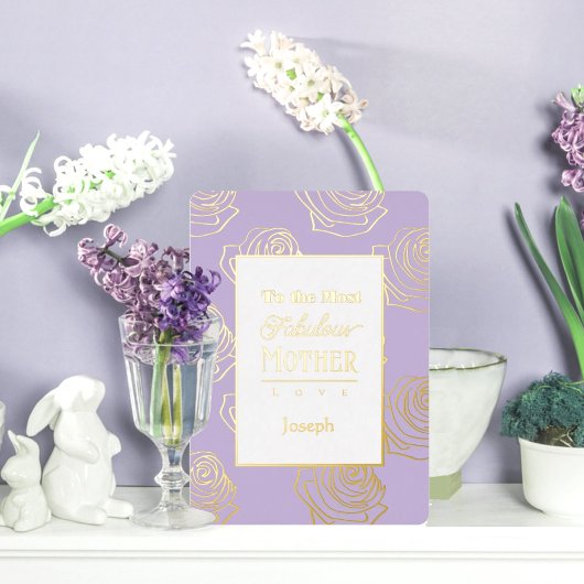 Most Fabulous Mother Lavender Foil Invitation Folie Uitnodiging