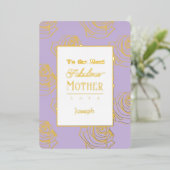 Most Fabulous Mother Lavender Foil Invitation Folie Uitnodiging (Staand Voorkant)