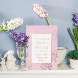 Most Fabulous Mother Pink Folie Uitnodiging