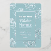 Most Fabulous Mother Robin Egg Blue Folie Uitnodiging (Voorkant)