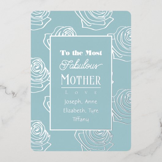 Most Fabulous Mother Robin Egg Blue Folie Uitnodiging (Voorkant)