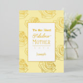 Most Fabulous Mother Yellow Rose Foil Invitation Folie Uitnodiging (Staand Voorkant)