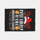 Most Likely Bake Christmas Cookie Xmas Family  Fleece Deken (Voorkant (Horizontaal))