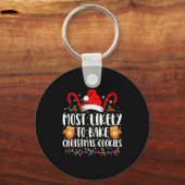 Most Likely Bake Christmas Cookie Xmas Family  Sleutelhanger (Voorkant)