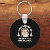 Most Likely Drink All The Eggnog Matching Couple C Sleutelhanger (Voorkant)