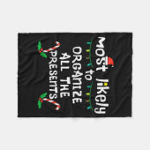 Most Likely Organize Christmas Xmas Family Matchin Fleece Deken (Voorkant (Horizontaal))