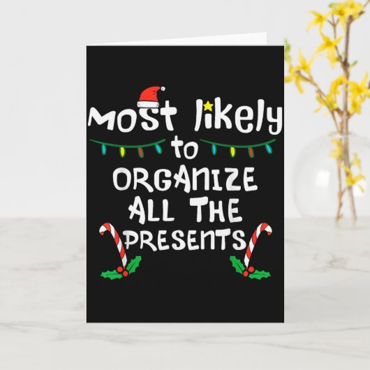 Most Likely Organize Christmas Xmas Family Matchin Kaart (Gele Bloem)