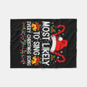 Most Likely Sing Every Christmas Song Xmas Family Fleece Deken (Voorkant (Horizontaal))