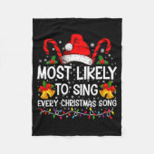 Most Likely Sing Every Christmas Song Xmas Family Fleece Deken (Voorkant)