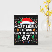 Most Likely To Ask Santa About 67 Funny Christmas  Kaart (Gele Bloem)