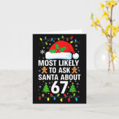 Most Likely To Ask Santa About 67 Funny Christmas Kaart (Gele Bloem)