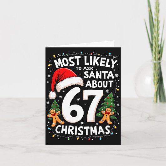 Most Likely To Ask Santa About 67 Funny Christmas  Kaart (Voorkant)