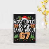 Most Likely To Ask Santa About 67 Funny Christmas  Kaart (Gele Bloem)