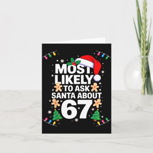 Most Likely To Ask Santa About 67 Funny Christmas  Kaart (Voorkant)
