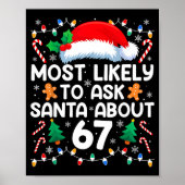 Most Likely To Ask Santa About 67 Funny Christmas  Poster (Voorkant)