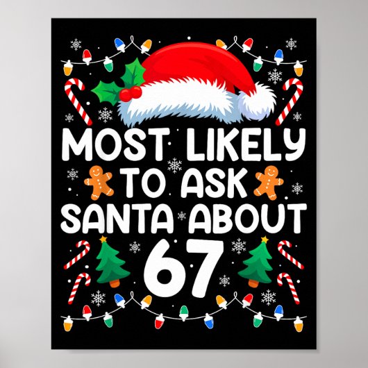 Most Likely To Ask Santa About 67 Funny Christmas  Poster (Voorkant)