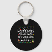 Most Likely To Ask Santa To Define Good Family Chr Sleutelhanger (Voorkant)