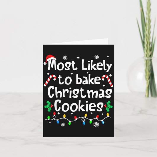 Most Likely To Bake C-hristmas Cookies Baker Match Kaart (Voorkant)