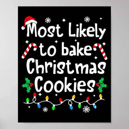 Most Likely To Bake C-hristmas Cookies Baker Match Poster (Voorkant)