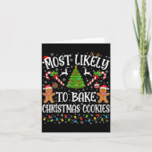 Most Likely To Bake Christmas Cookies Family Match Kaart (Voorkant)