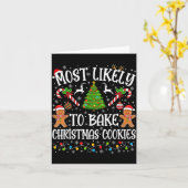Most Likely To Bake Christmas Cookies Family Match Kaart (Gele Bloem)