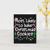 Most Likely To Bake Christmas Cookies Funny Family Kaart (Gele Bloem)