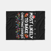 Most Likely To Bake Christmas Cookies Xmas Baker  Fleece Deken (Voorkant (Horizontaal))