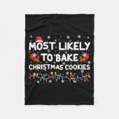 Most Likely To Bake Christmas Cookies Xmas Baker  Fleece Deken (Voorkant)