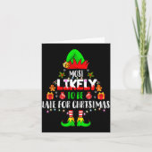 Most Likely To Be Late For Christmas Funny Family  Kaart (Voorkant)