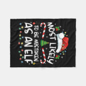 Most Likely To Be Mistaken As An Elf Funny Family Fleece Deken (Voorkant (Horizontaal))
