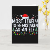 Most Likely To Be Mistaken As An Elf Funny Family  Kaart (Gele Bloem)