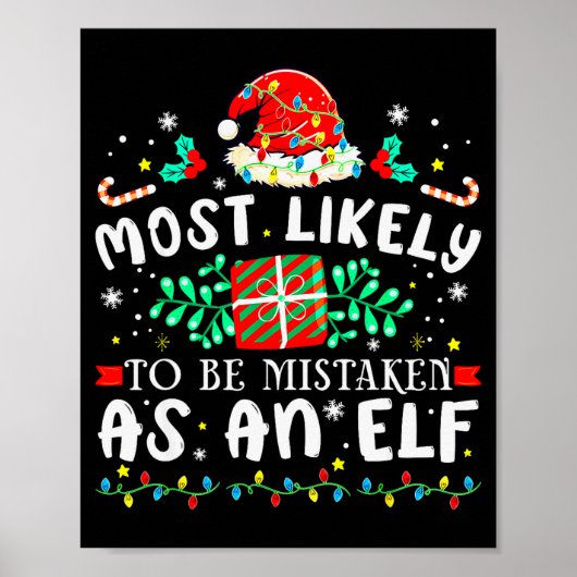Most Likely To Be Mistaken As An Elf Xmas Matching Poster (Voorkant)