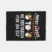 Most Likely To Be Mistaken For An Elf Funny Christ Fleece Deken (Voorkant (Horizontaal))