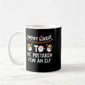 Most Likely To Be Mistaken For An Elf Funny Christ Koffiemok (Links)