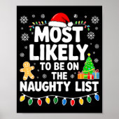 Most Likely To Be On The Naughty Lis Family Christ Poster (Voorkant)