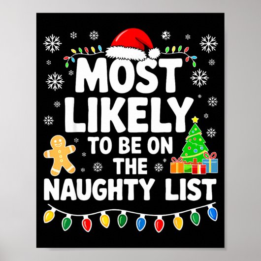 Most Likely To Be On The Naughty Lis Family Christ Poster (Voorkant)