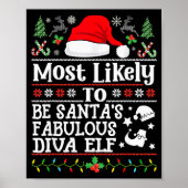 Most Likely To Be Santa's Fabulous Diva Elf- Chris Poster (Voorkant)