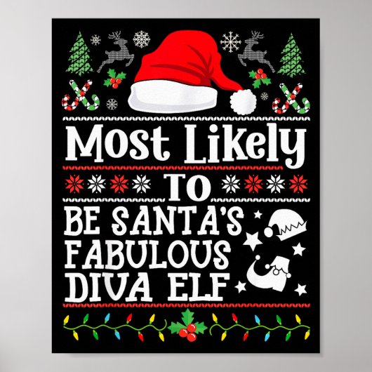 Most Likely To Be Santa's Fabulous Diva Elf- Chris Poster (Voorkant)