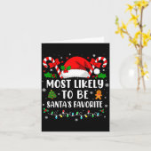 Most Likely To Be Santa's Favorite Family Christma Kaart (Gele Bloem)