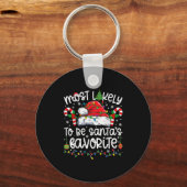 Most Likely To Be Santa's Favorite Family Matching Sleutelhanger (Voorkant)