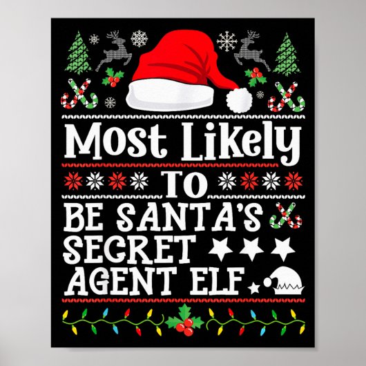 Most Likely To Be Santa's Secret Agent Elf - Chris Poster (Voorkant)