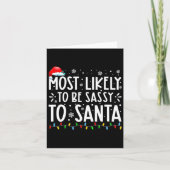Most Likely To Be Sy To Santa Family Christmas  Kaart (Voorkant)
