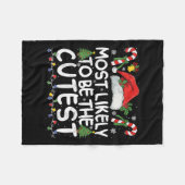 Most Likely To Be The Cutest Matching Christmas  Fleece Deken (Voorkant (Horizontaal))