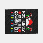 Most Likely To Be The Mpy Elf Family Crew Christma Fleece Deken (Voorkant (Horizontaal))