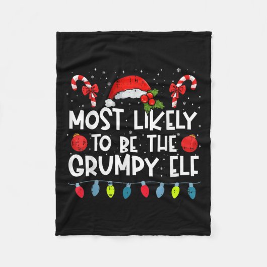 Most Likely To Be The Mpy Elf Family Crew Christma Fleece Deken (Voorkant)