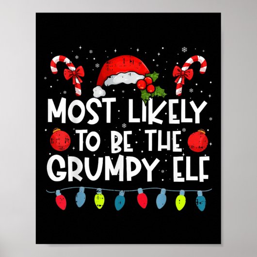 Most Likely To Be The Mpy Elf Family Crew Christma Poster (Voorkant)