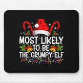 Most Likely To Be The Mpy Elf Funny Xmas  Muismat (Voorkant)